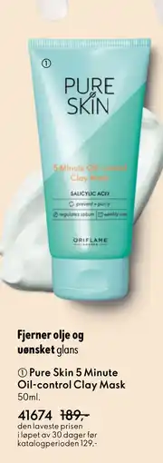 Oriflame Pure Skin 5 Minute Oil-control Clay Mask tilbud