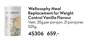 Oriflame Wellosophy Meal Replacement for Weight Control Vanilla Flavour tilbud