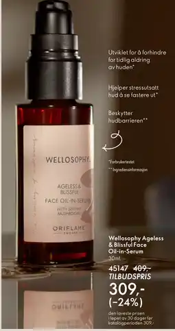 Oriflame Wellosophy Ageless & Blissful Face Oil-in-Serum tilbud