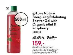Oriflame Love Nature Energising Exfoliating Shower Gel with Organic Mint & Raspberry tilbud