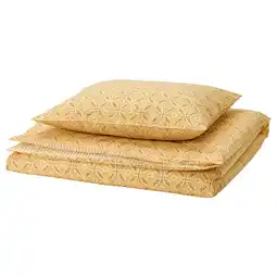 IKEA Hamnsenap Sengesett, 1 putevar, gul/flerfarget, 150x200/50x60 cm tilbud