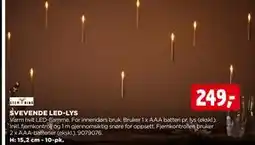 jem & fix SVEVENDE LED-LYS, NOK 249 tilbud
