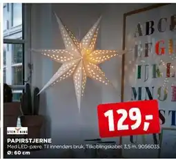 jem & fix PAPIRSTJERNE, NOK 129 tilbud