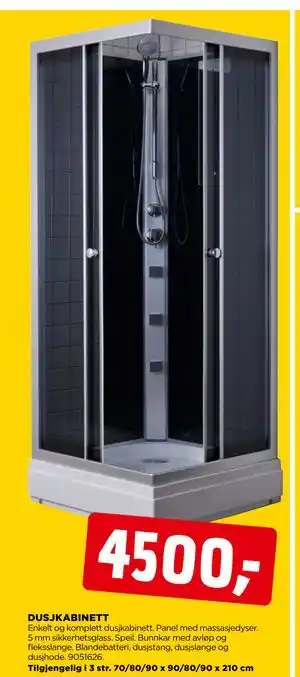 jem & fix DUSJKABINETT, NOK 4500 tilbud