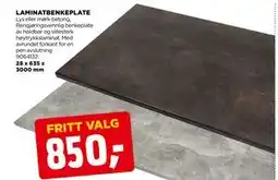 jem & fix LAMINATBENKEPLATE, NOK 850 tilbud