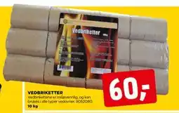 jem & fix VEDBRIKETTER, NOK 60 tilbud