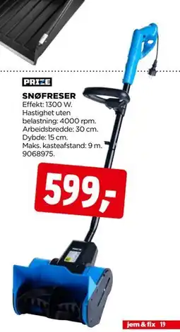 jem & fix SNØFRESER, NOK 599 tilbud