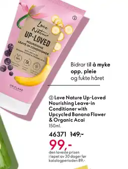 Oriflame Love Nature Up-Loved Nourishing Leave-in Conditioner with Upcycled Banana Flower & Organic Acai tilbud