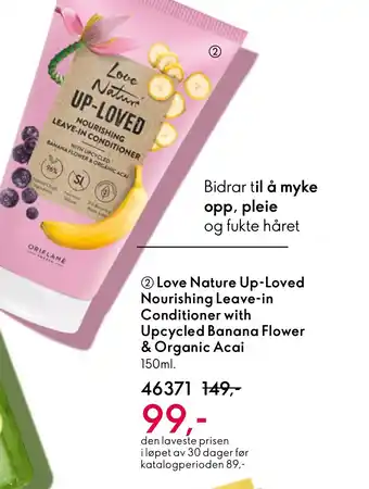 Oriflame Love Nature Up-Loved Nourishing Leave-in Conditioner with Upcycled Banana Flower & Organic Acai tilbud