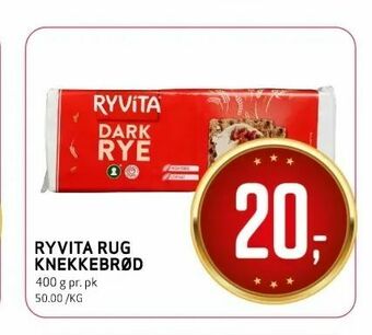 Bunnpris Ryvita rug knekkebrød tilbud