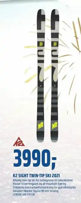Coop Obs K2 sight twin-tip ski 2021 tilbud