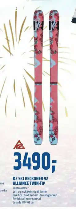 Coop Obs K2 ski reckoner 92 alliance twin-tip tilbud