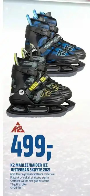Coop Obs K2 marlee/raider ice justerbar skøyte 2021 tilbud