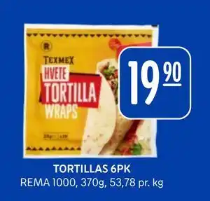Rema 1000 TORTILLAS 6PK, NOK 19.9 tilbud