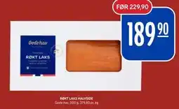 Rema 1000 RØKT LAKS HALVSIDE, NOK 189.9 tilbud