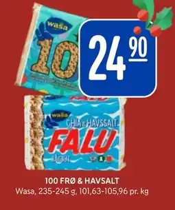 Rema 1000 100 FRØ & HAVSALT, NOK 24.9 tilbud