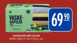 Rema 1000 VASKEKAPLSER COLOR, NOK 69.9 tilbud