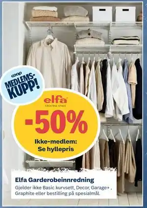 Obs Bygg Elfa Garderobeinnredning tilbud