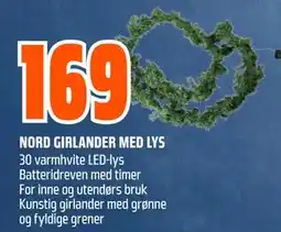 Obs Bygg NORD GIRLANDER MED LYS, NOK 169 tilbud