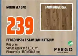 Obs Bygg PERGO VISBY 1-STAV LAMINATGULV, NOK 239 tilbud