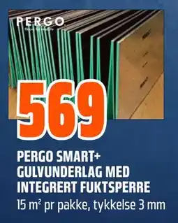 Obs Bygg PERGO SMART+ GULVUNDERLAG MED INTEGRERT FUKTSPERRE, NOK 569 tilbud