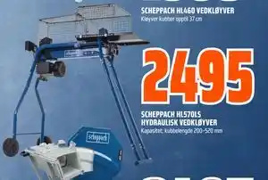 Obs Bygg SCHEPPACH HL570LS HYDRAULISK VEDKLØYVER, NOK 2495 tilbud