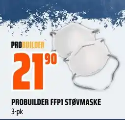 Obs Bygg PROBUILDER FFP1 STØVMASKE, NOK 21.9 tilbud