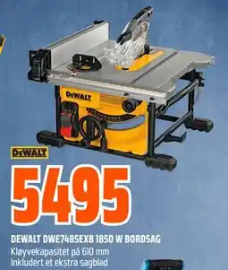 Obs Bygg DEWALT DWE7485EXB 1850 W BORDSAG, NOK 5495 tilbud