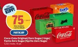 Coop Obs Coca-Cola Original/Zero Sugar/ Urge/ Fanta Zero Sugar/Sprite Zero Sugar, NOK 109, Medlemspris tilbud