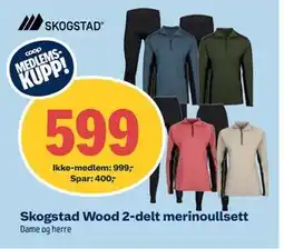 Coop Obs Skogstad Wood 2-delt merinoullsett, NOK 999, Medlemspris tilbud