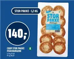 Coop Obs COOP STOR PAKKE FISKEBURGERE, NOK 140 tilbud