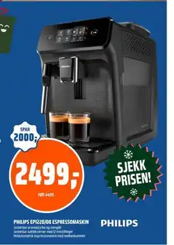 Coop Obs PHILIPS EP1220/00 ESPRESSOMASKIN, NOK 2499 tilbud
