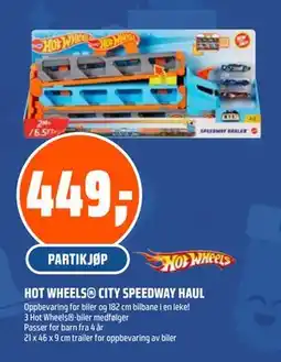 Coop Obs HOT WHEELS CITY SPEEDWAY HAUL, NOK 449 tilbud