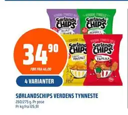 Coop Obs SØRLANDSCHIPS VERDENS TYNNESTE, NOK 34.9 tilbud