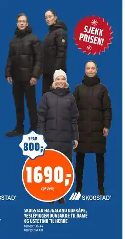 Coop Obs SKOGSTAD HAUGALAND DUNKÅPE, VESLEPIGGEN DUNJAKKE TIL DAME OG USTETIND TIL HERRE, NOK 1690 tilbud