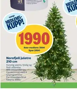 Coop Byggmix Norefjell juletre 210 cm, NOK 3990, Medlemspris tilbud