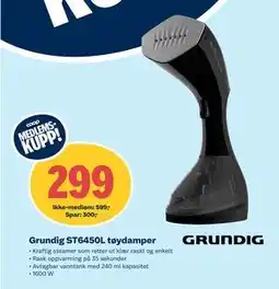 Coop Obs Grundig ST6450L tøydamper, NOK 599, Medlemspris tilbud