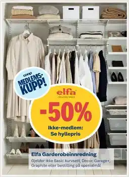 Coop Byggmix Elfa Garderobeinnredning tilbud