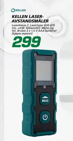 Coop Byggmix KELLEN LASERAVSTANDSMÅLER, NOK 299 tilbud