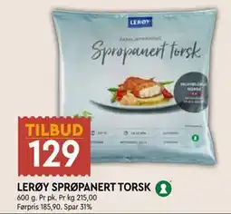 Coop Mega LERØY SPRØPANERT TORSK, NOK 129 tilbud