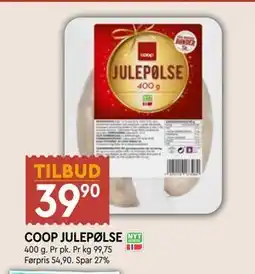 Coop Mega COOP JULEPØLSE, NOK 39.9 tilbud