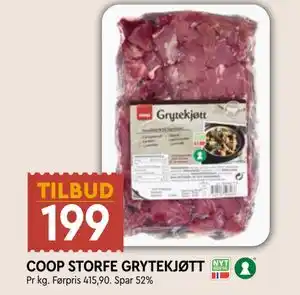 COOP STORFE GRYTEKJØTT, NOK 199