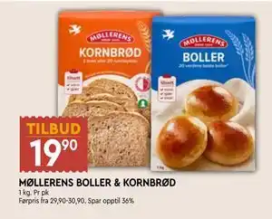 Coop Mega MØLLERENS BOLLER & KORNBRØD, NOK 19.9 tilbud