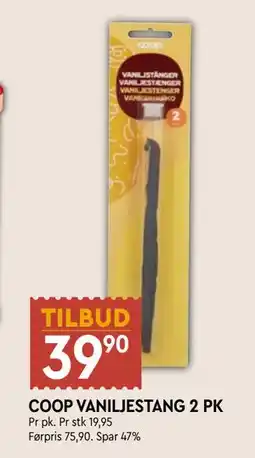 Coop Mega COOP VANILJESTANG 2 PK, NOK 39.9 tilbud