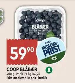 Coop Mega COOP BLÅBÆR, Medlemspris tilbud