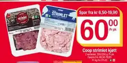 Coop Extra Coop strimlet kjøtt, NOK 60 tilbud