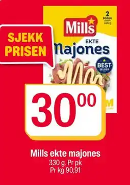 Coop Extra Mills ekte majones, NOK 30 tilbud