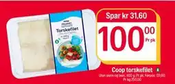 Coop Extra Coop torskefilet, NOK 100 tilbud