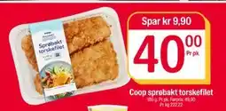 Coop Extra Coop sprøbakt torskefilet, NOK 40 tilbud