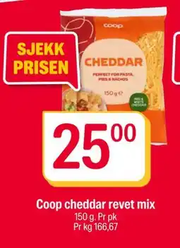 Coop Extra Coop cheddar revet mix, NOK 25 tilbud
